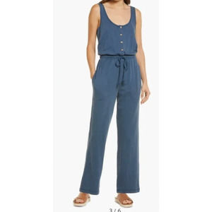 Faherty Blue Sleeveless Jumpsuit